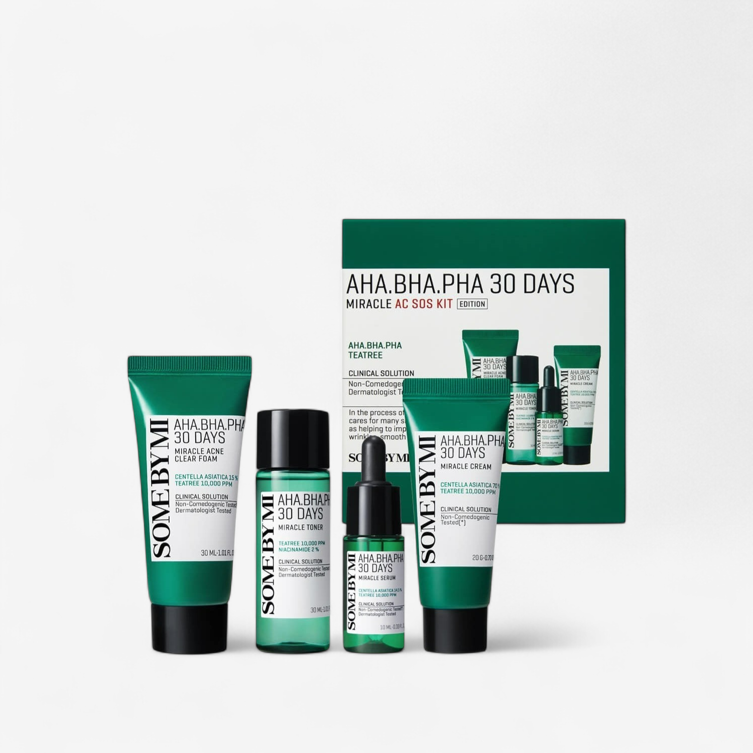 AHA, BHA, PHA 30 Days Miracle AC SOS Kit (4pcs)