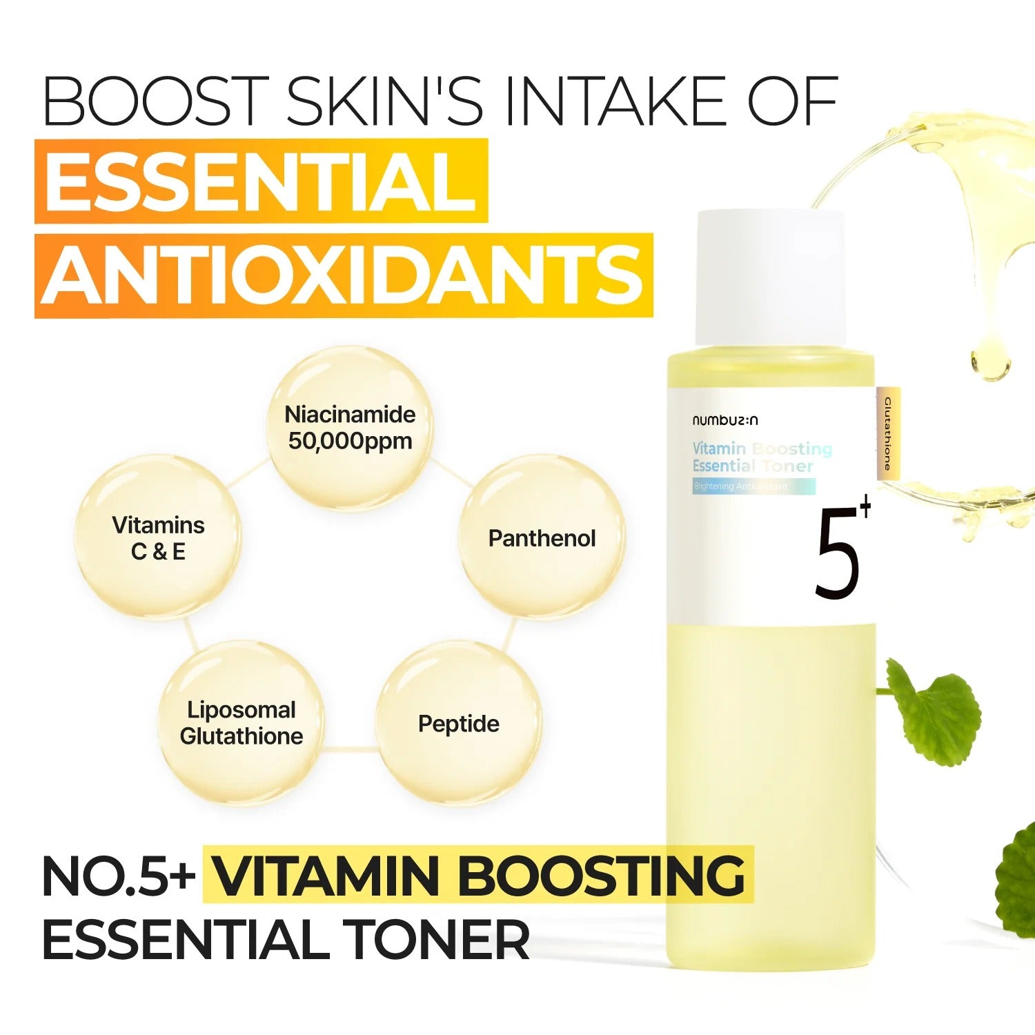 No. 5+ Glutathione Vitamin Boosting Essential Toner (200ml)