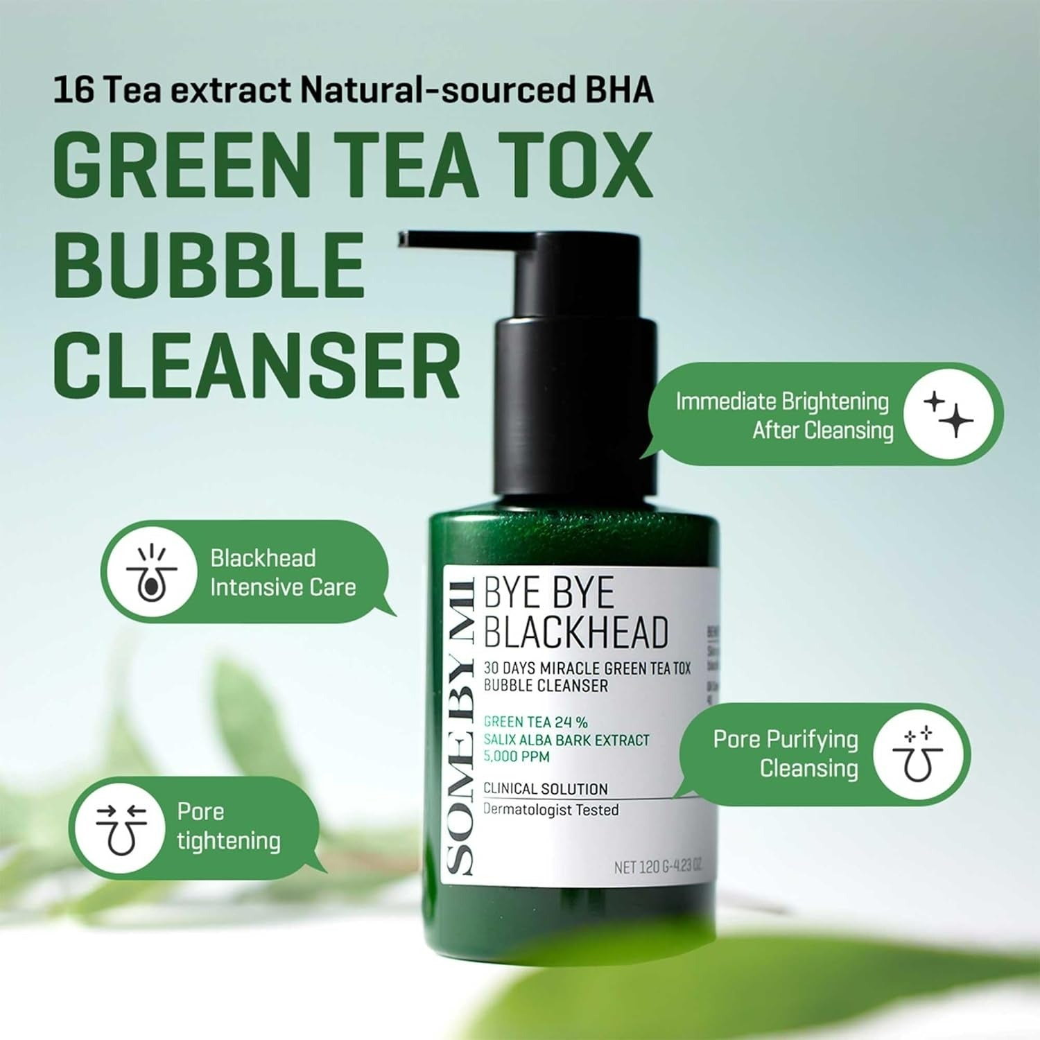 Bye Bye Blackhead 30 Days Miracle Green Tea Tox Bubble Cleanser (120g)