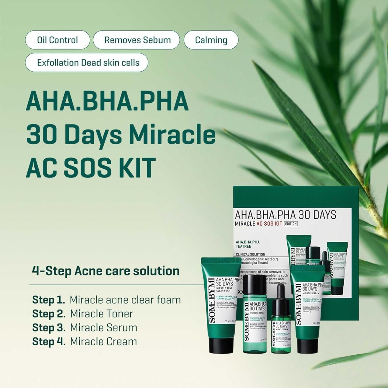 AHA, BHA, PHA 30 Days Miracle AC SOS Kit (4pcs)
