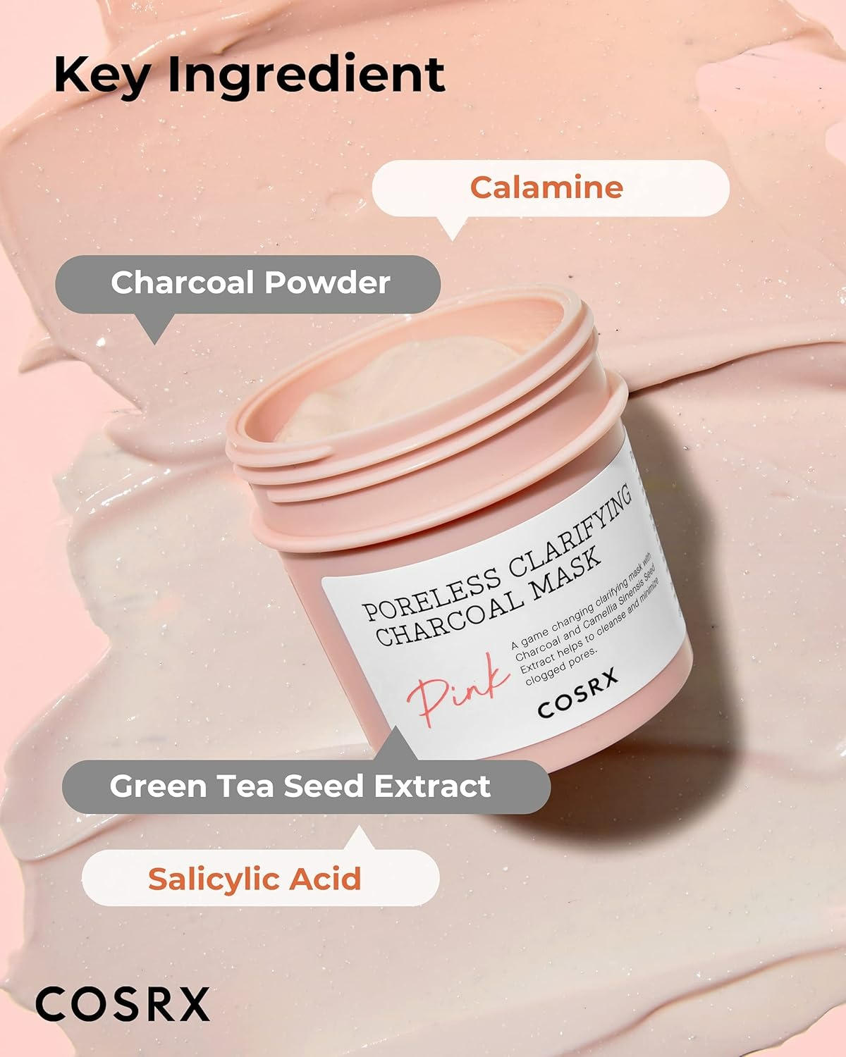 Poreless Clarifying Charcoal Mask Pink (110g)