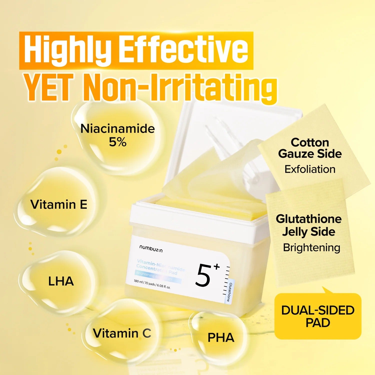 No. 5+ Glutathione Vitamin-Niacinamide Concentrated Pad (70pads)