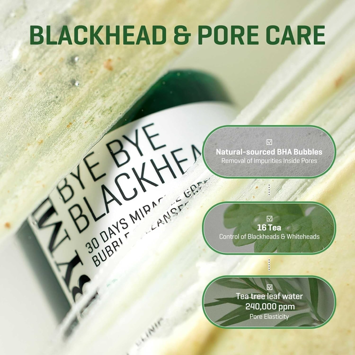 Bye Bye Blackhead 30 Days Miracle Green Tea Tox Bubble Cleanser (120g)