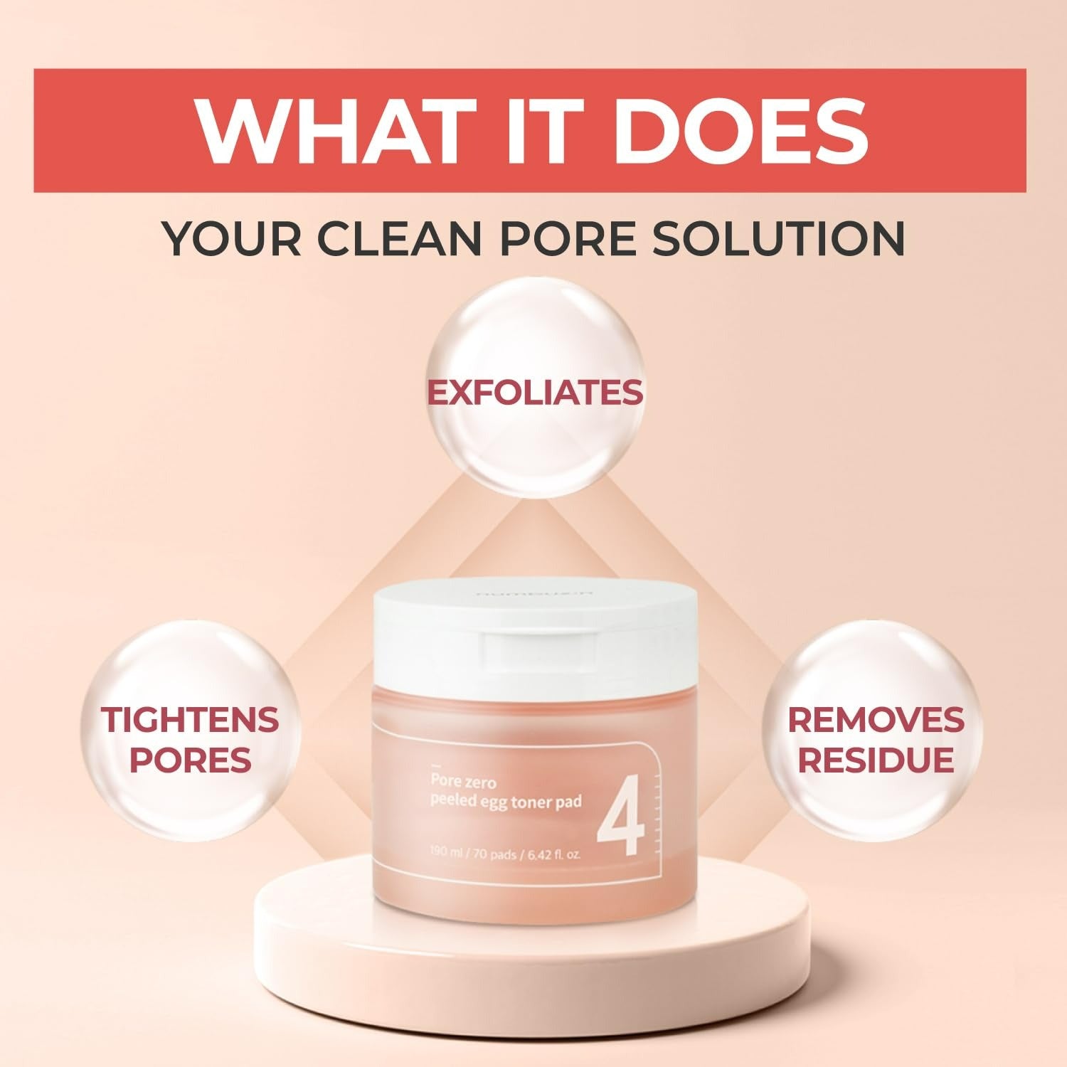 No. 4 Pore Zero Peeled Egg Toner Pad (70pads)