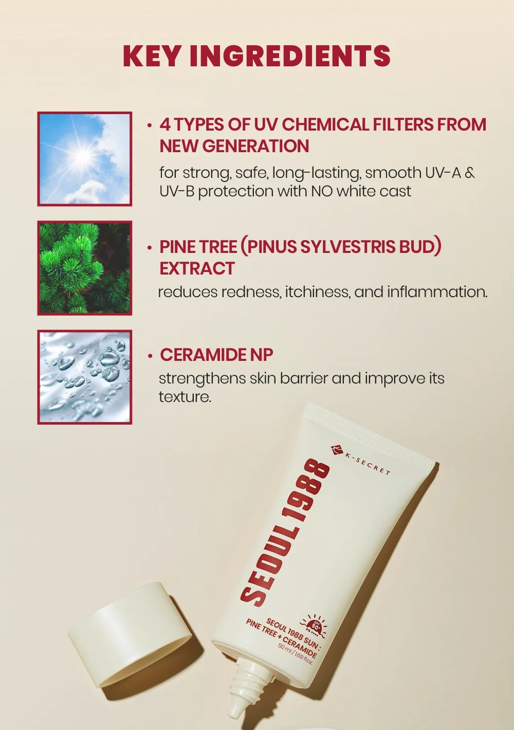 SEOUL 1988 Sun : Pine Tree + Ceramide (50ml)