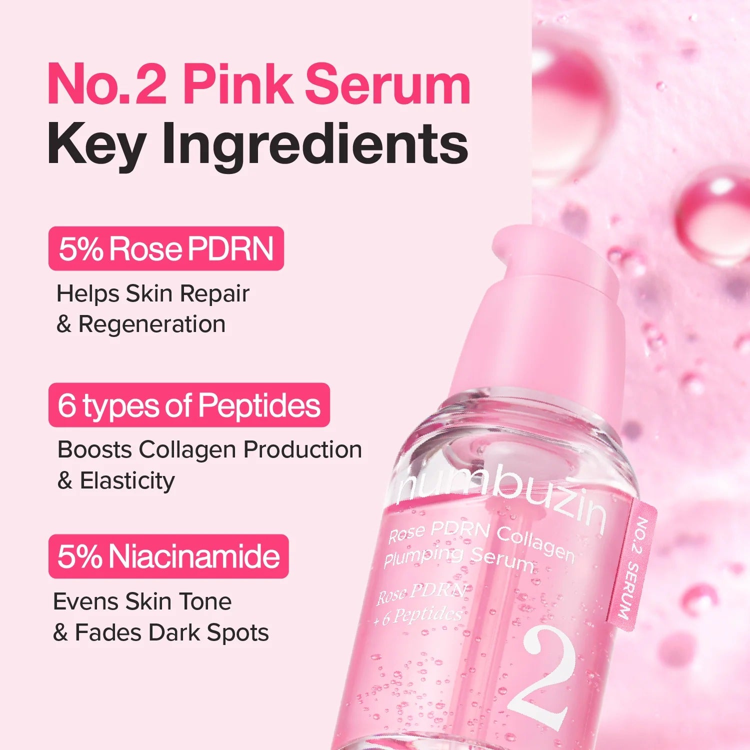 No. 2 Rose PDRN Collagen Plumping Serum (30ml)