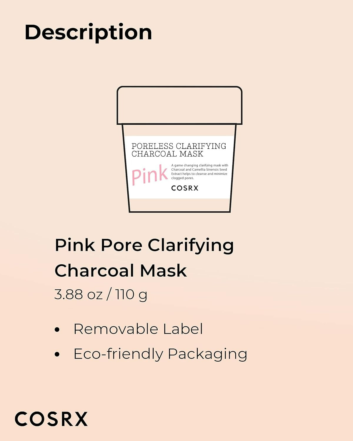 Poreless Clarifying Charcoal Mask Pink (110g)