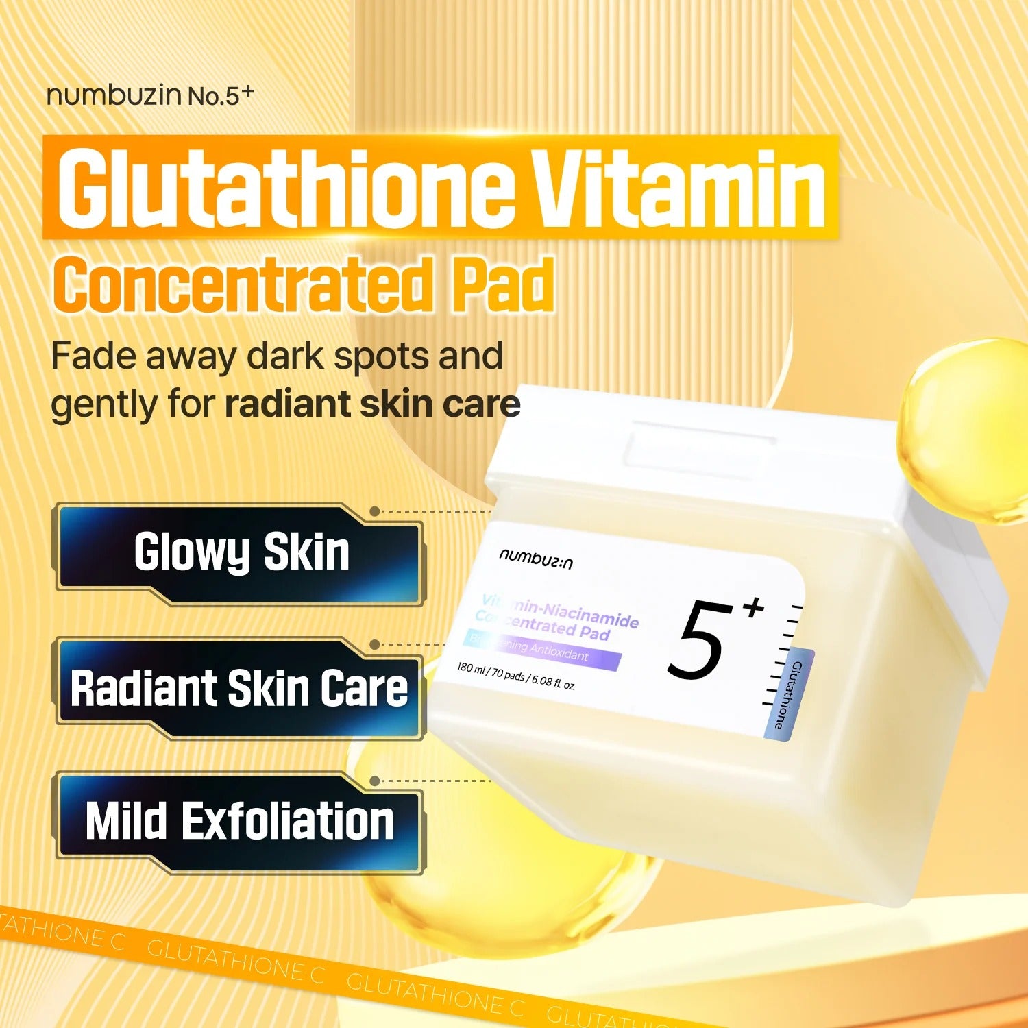 No. 5+ Glutathione Vitamin-Niacinamide Concentrated Pad (70pads)