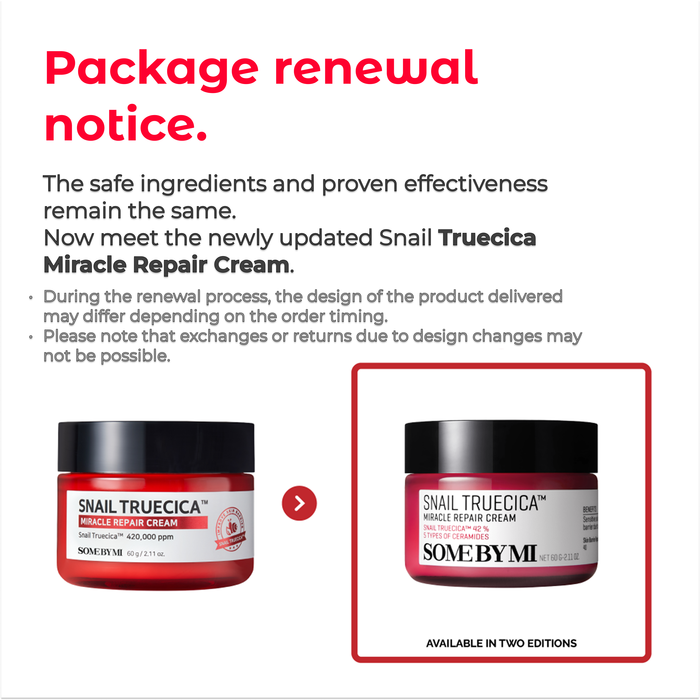 Snail Truecica Miracle Repair Cream (60g)