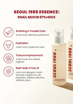 SEOUL 1988 Essence : Snail Mucin 97% + Rice (100ml)