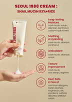 SEOUL 1988 Cream : Snail Mucin 93% + Rice (100ml)