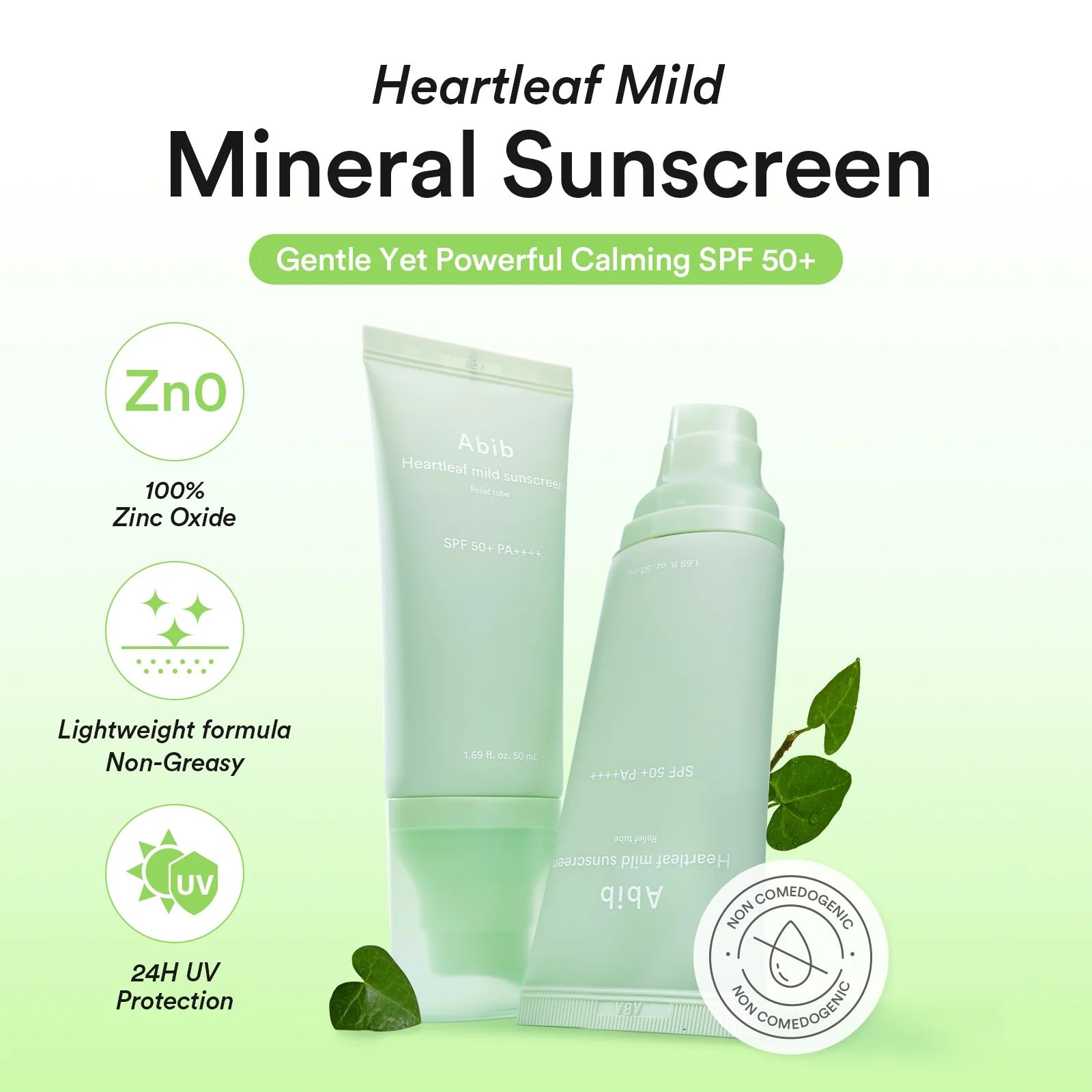 Heartleaf Mild Sunscreen Relief Tube (50ml)