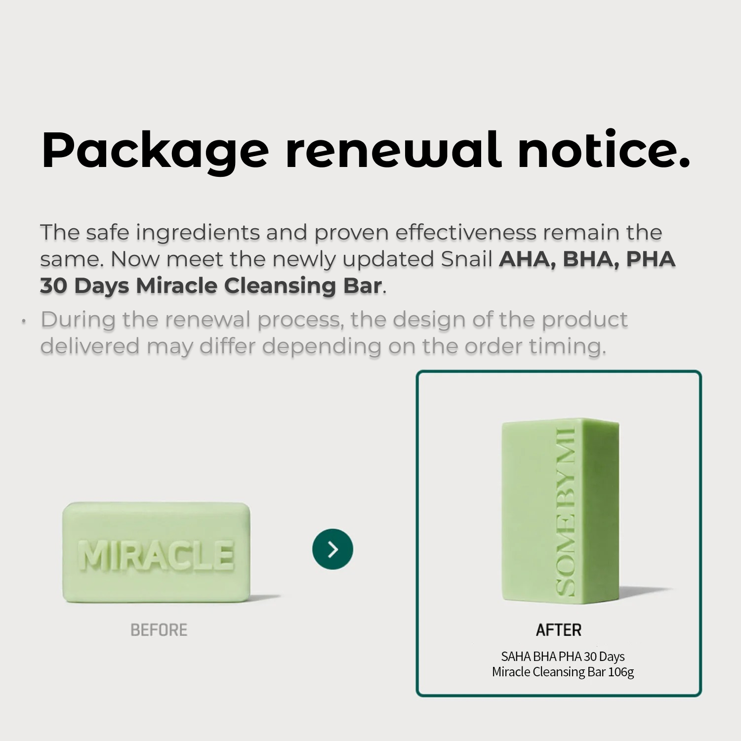 AHA, BHA, PHA 30 Days Miracle Cleansing Bar (1pc)